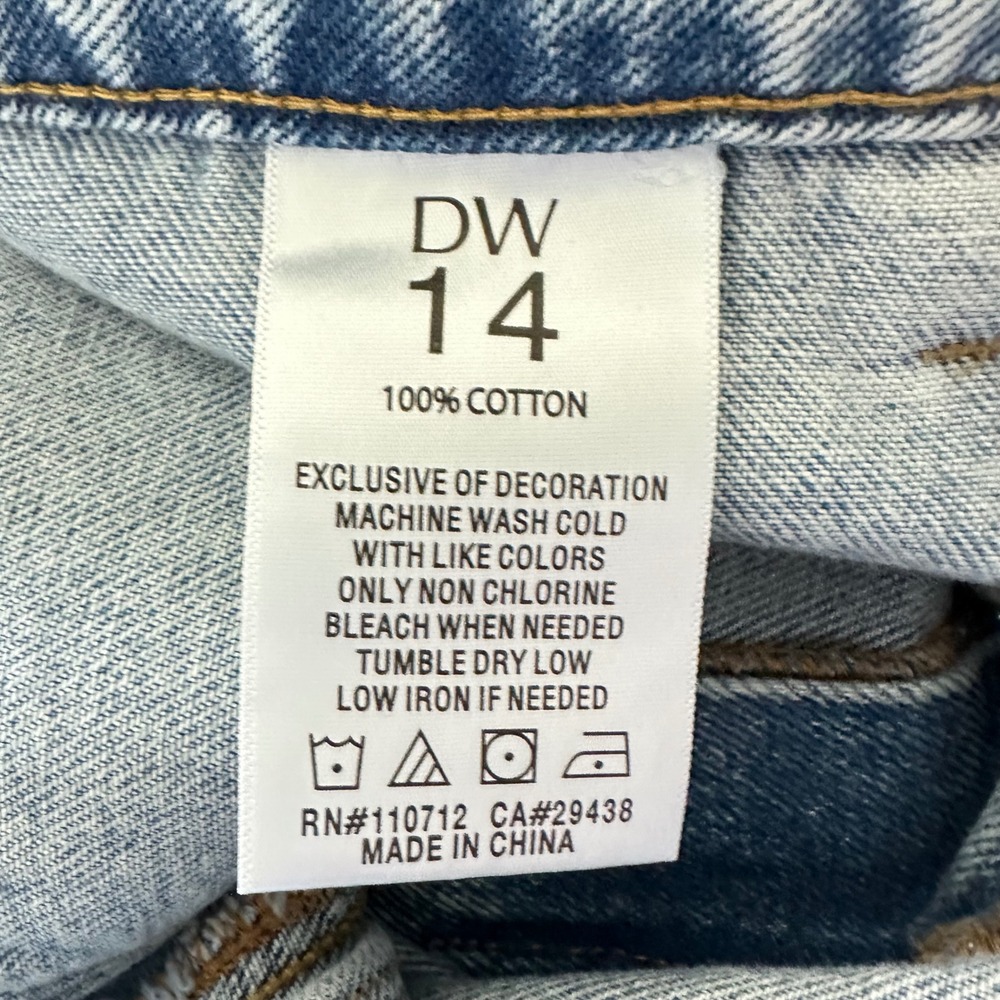 Driftwood Becky Barrel Jeans Light Wash Floral Embroidered High Rise Size 14 NEW - Picture 7 of 9